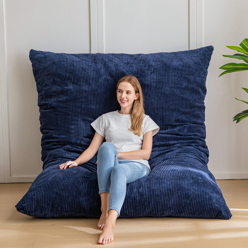 MAXYOYO 3 in 1 Bean Bag Chair Giant Bean Bag Sofa Bed Floor Mattress with High-Density Foam Filling Bean Bag Chair for Livingroom Bedroom