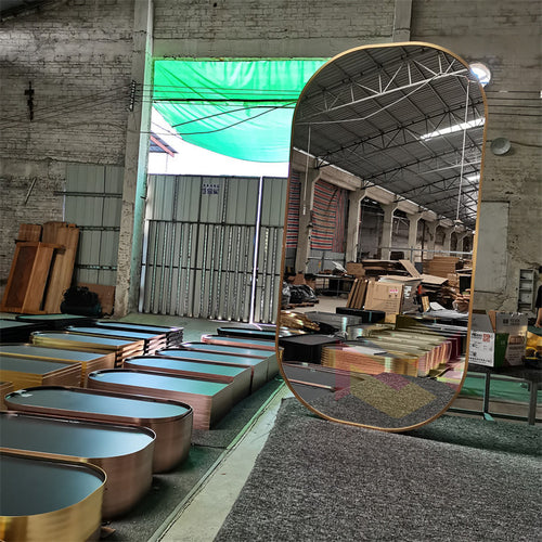 Aluminum Framed Oval Wall-Mounted Bathroom Mirror