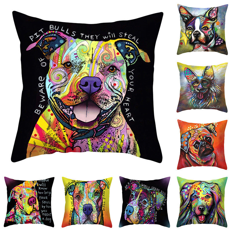 Watercolor Animal Throw Pillow with Digital Print