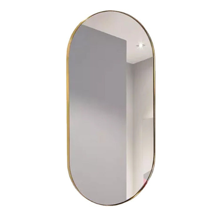 Aluminum Framed Oval Wall-Mounted Bathroom Mirror